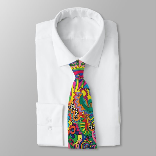 Colourful Pop Art Tie (Tied)