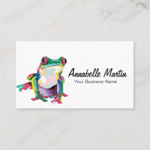 Colourful Pop Art Tree Frog Business Card