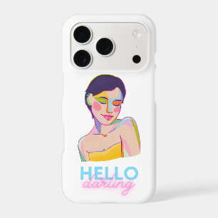 Colourful Pop Art Woman Portrait with Hello Darlin
