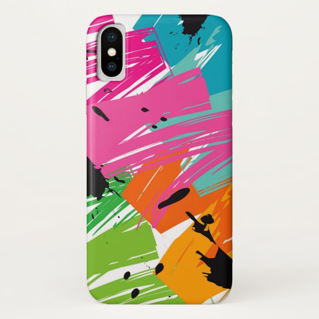 Colourful Pop Grunge Brush Funky Abstract Art Case (Back)