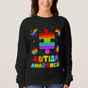 Colourful Pop It Fidget Toys Autism Awareness Auti Sweatshirt