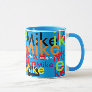 colourful pop names original, cool & modern mug