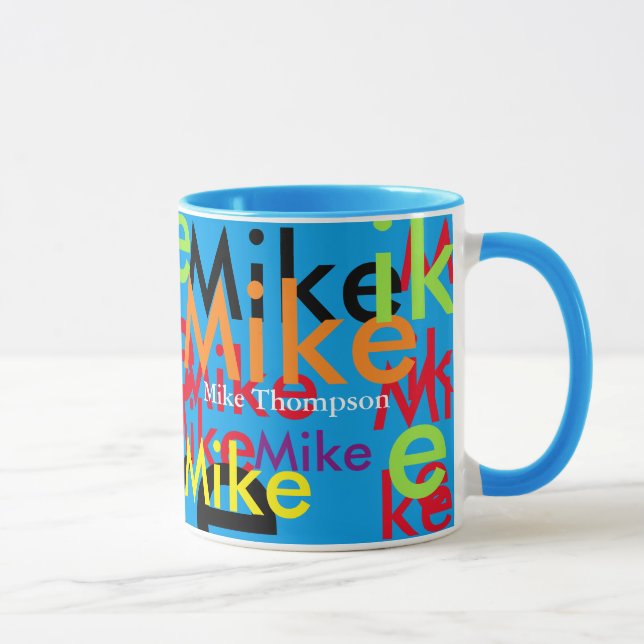 colourful pop names original, cool & modern mug (Right)