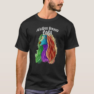 Colourful Pop Portrait Afghan Hound Dog Dad Father T-Shirt