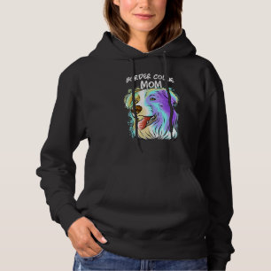 Colourful Pop Portrait Border Collie Dog Mum Mothe Hoodie