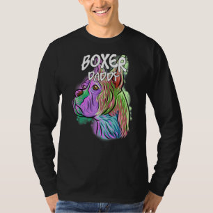 Colourful Pop Portrait Boxer Dog Dad Daddy Father' T-Shirt