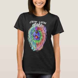 Colourful Pop Portrait Chow Chow Dog Dad Father's T-Shirt