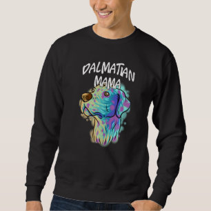 Colourful Pop Portrait Dalmatian Dog Mum Mother's Sweatshirt