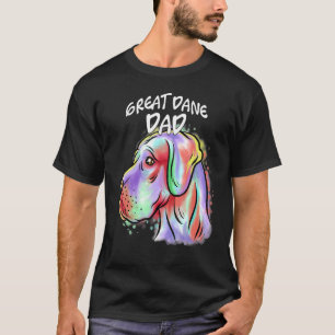 Colourful Pop Portrait Great Dane Dog Dad Father's T-Shirt