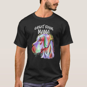 Colourful Pop Portrait Great Dane Dog Mum Mother's T-Shirt