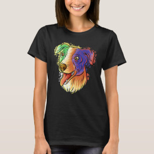 Colourful Pop Portrait Jack Russell Terrier Dog Mu T-Shirt