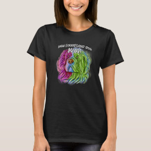Colourful Pop Portrait Newfoundland Dog Mum Mother T-Shirt
