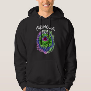 Colourful Pop Portrait Pekingese Dog Mum Mother's Hoodie