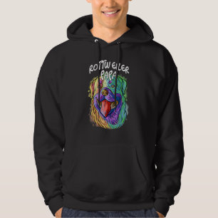 Colourful Pop Portrait Rottweiler Dog Dad Father's Hoodie