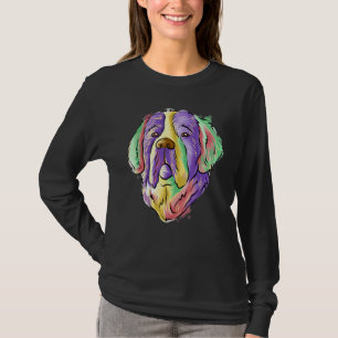 Colourful Pop Portrait Saint Bernard Dog Mum Mothe T-Shirt