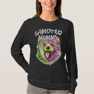 Colourful Pop Portrait Samoyed Dog Mum Mummy Mothe T-Shirt