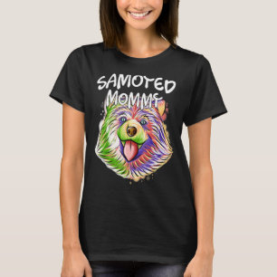 Colourful Pop Portrait Samoyed Dog Mum Mummy Mothe T-Shirt