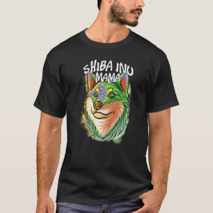 Colourful Pop Portrait Shiba Inu Dog Mum Mother's T-Shirt