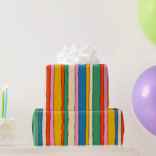 Colourful Pop Stripes Cheerful Lined Pattern Wrapping Paper