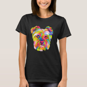 Colourful Pop Yorkshire Terrier Portrait Yorkie 6 T-Shirt
