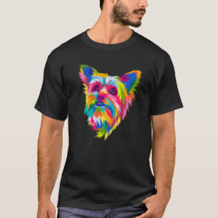Colourful Pop Yorkshire Terrier Portrait Yorkie P T-Shirt