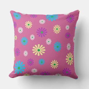 Colourful popart floral pattern pillow