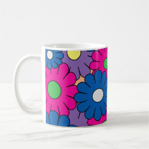Colourful popart flower coffee mug