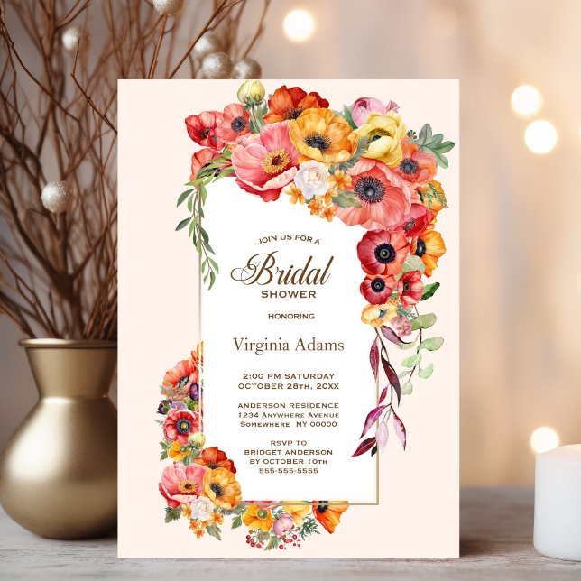 Colourful Poppies Bridal Shower Invitation (Creator Uploaded)
