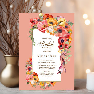 Colourful Poppies Bridal Shower Invitation