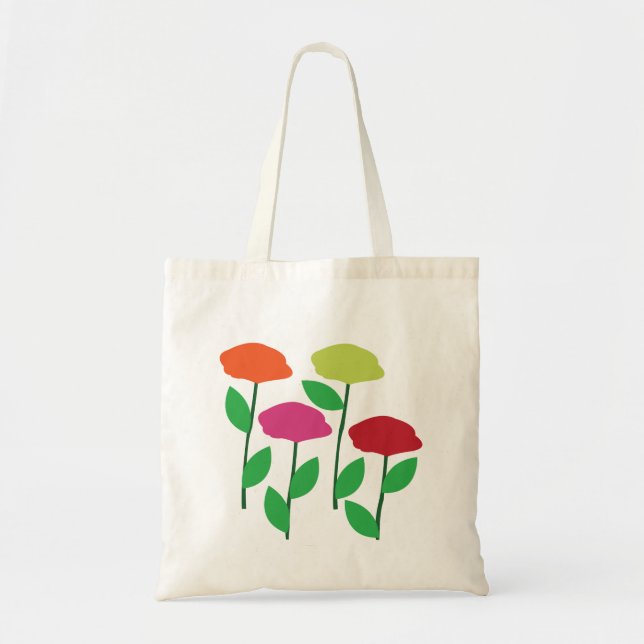 Colourful Poppy Flowers Floral Tote Bag (Front)