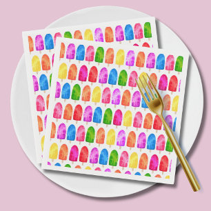 Colourful Popsicle Ice Lolly pattern Napkin