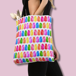Colourful Popsicle Ice Lolly pattern Tote Bag