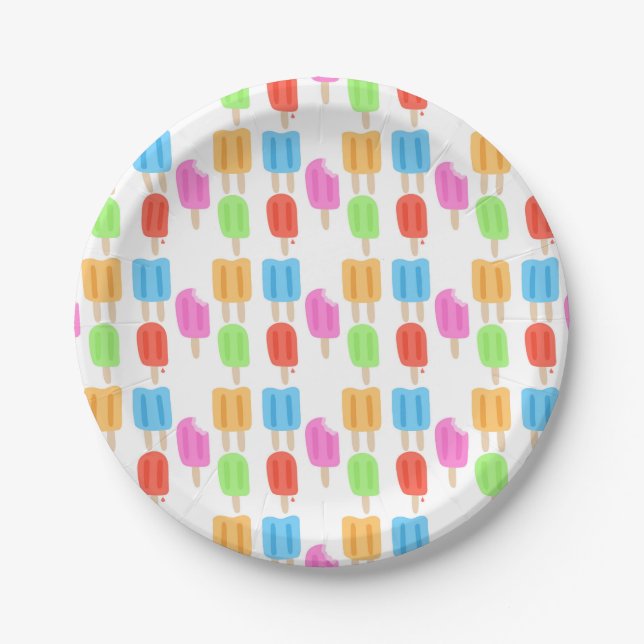 Colourful Popsicle Pattern Paper Plate (Front)