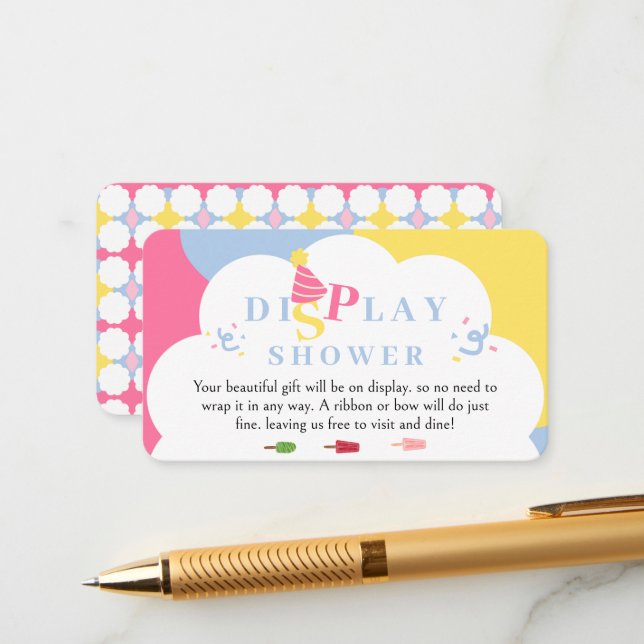 Colourful Popsicle Ready to Pop Display Shower Enclosure Card (Front/Back In Situ)