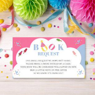 Colourful Popsicle Summer Baby Shower Book Request Enclosure Card