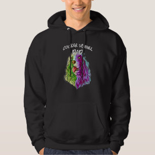 Colourful Portrait Cocker Spaniel Dog Dad Father's Hoodie