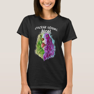 Colourful Portrait Cocker Spaniel Dog Mum Mother's T-Shirt