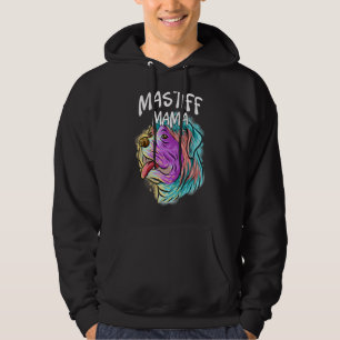 Colourful Portrait English Mastiff Dog Mum Mama Mo Hoodie