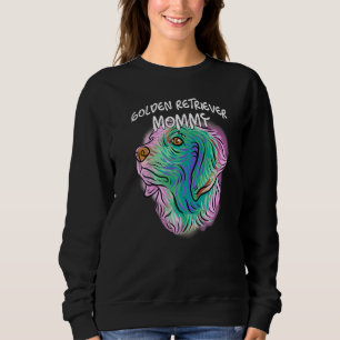 Colourful Portrait Golden Retriever Dog Mum Mother Sweatshirt