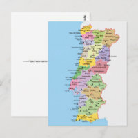 Colourful Portugal Map