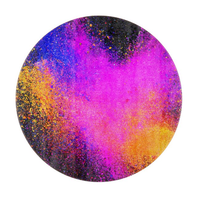 Colourful Powder Eruption Cutting Board (Front)