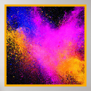 Colourful Powder Eruption Poster