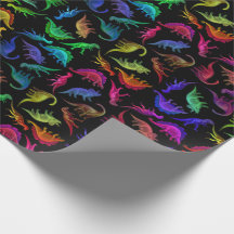 Colourful Prehistoric Dinosaurs Wrapping Paper