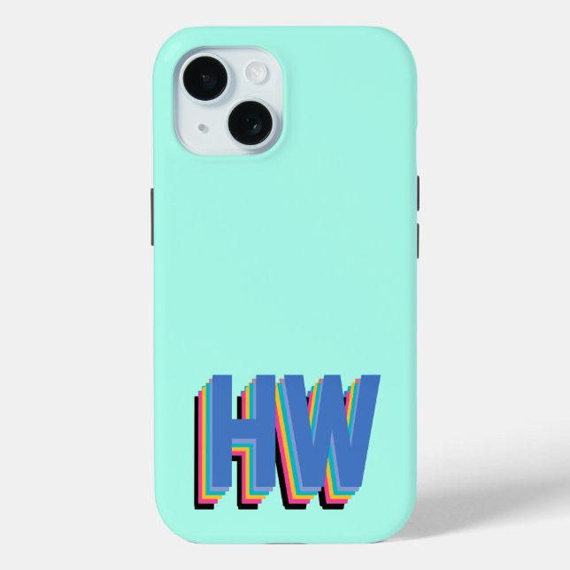 Colourful Preppy Initial Name  Case-Mate iPhone Case (Back)