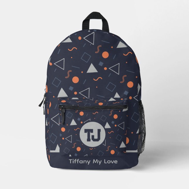 Colourful Preschool Sport Patterned Backpack (Front)