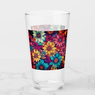 Colourful Pretty Abstract Flowers  Glass