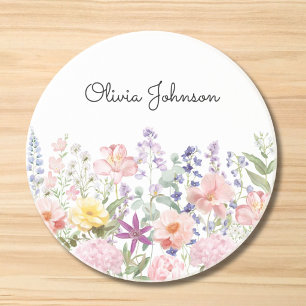 Colourful Pretty Flowers Floral Garden Personalise Coaster