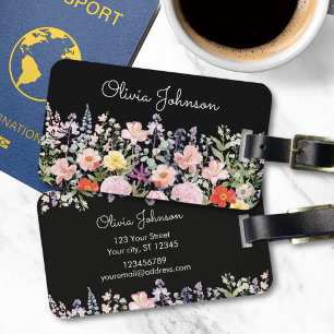Colourful Pretty Flowers Floral Garden Personalise Luggage Tag
