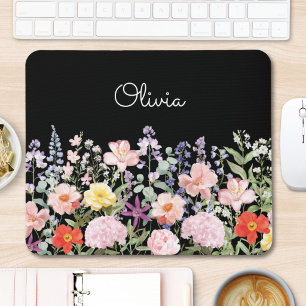 Colourful Pretty Flowers Floral Garden Personalise Mouse Mat
