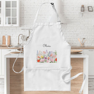 Colourful Pretty Flowers Floral Garden Personalise Standard Apron